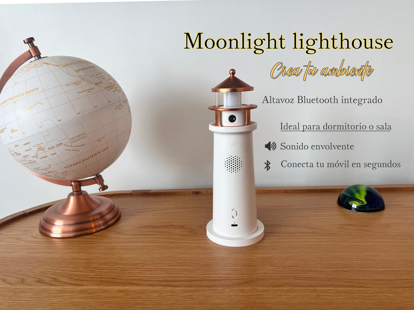 ✨ Proyector de luna + luz ambiental + altavoz Bluetooth